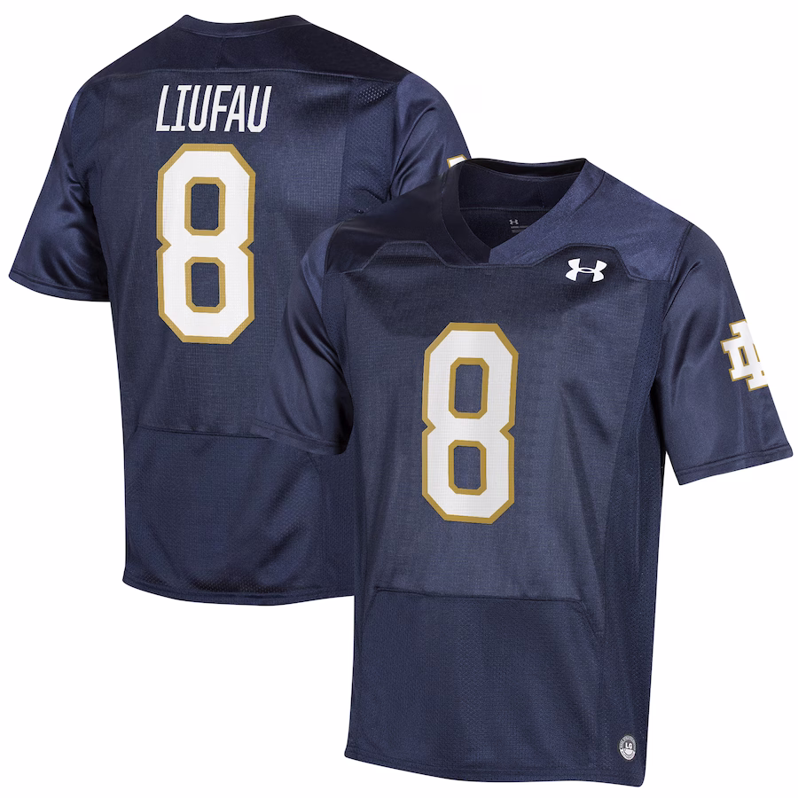 Marist Liufau Notre Dame Fighting Irish Under Armour Replica Jersey - Navy