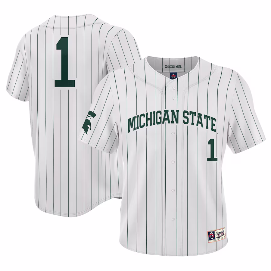 #1 Michigan State Spartans GameDay Greats Lightweight Baseball Jersey - White