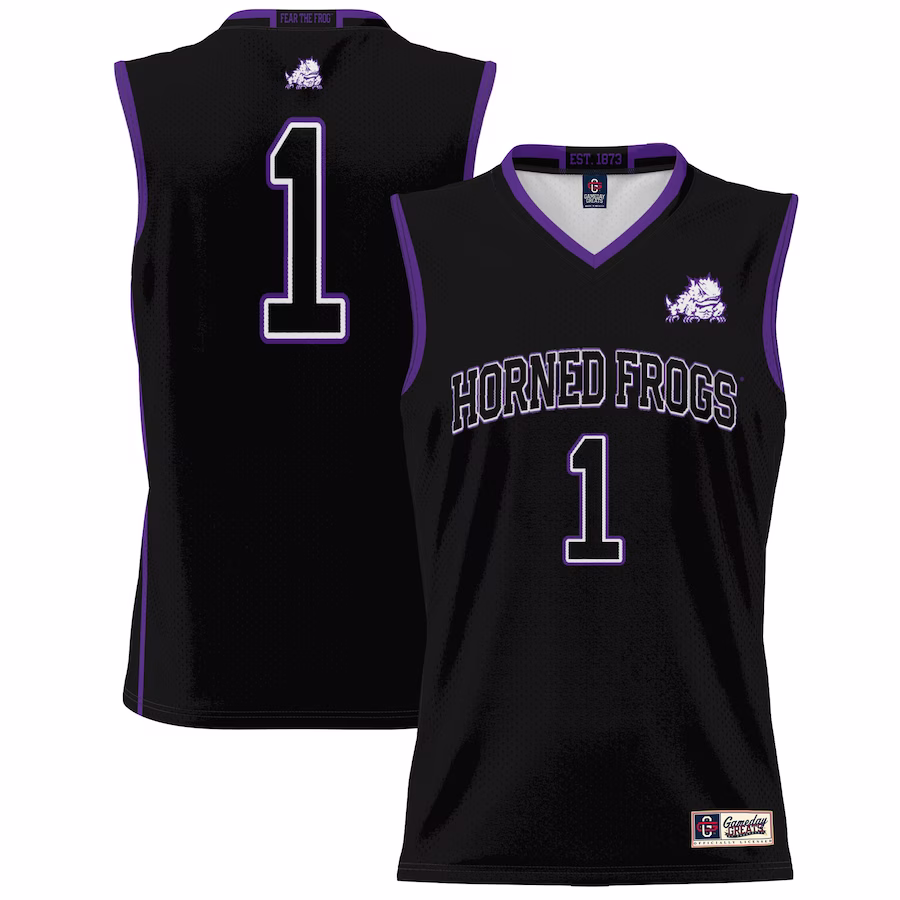 #1 TCU Horned Frogs GameDay Greats Youth Lightweight Basketball Jersey - Black
