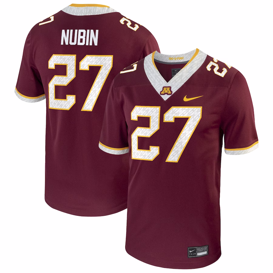 Tyler Nubin Minnesota Golden Gophers Nike Player Game Jersey - Maroon