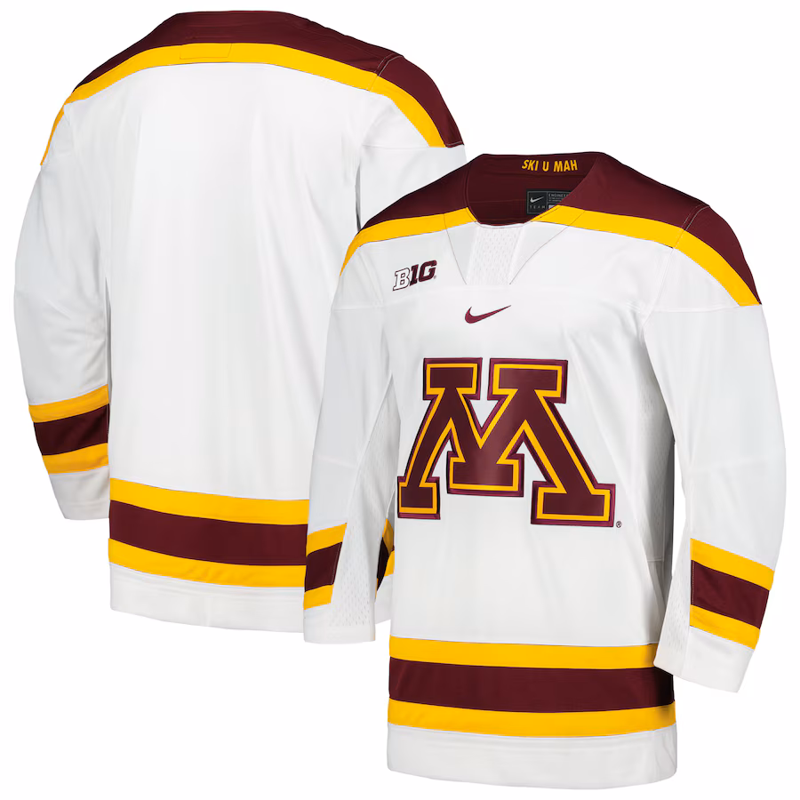 Minnesota Golden Gophers Nike Replica Hockey Jersey - White