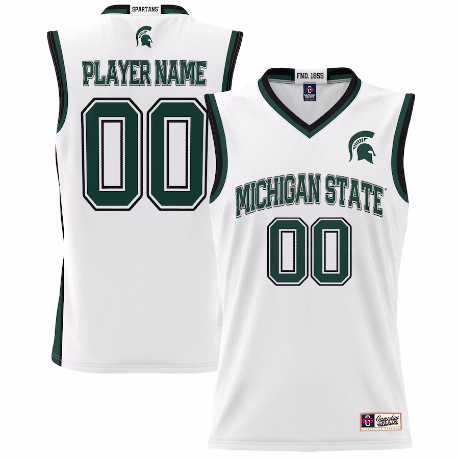 Michigan State Spartans GameDay Greats Youth NIL Pick-A-Player Lightweight Basketball Jersey - White