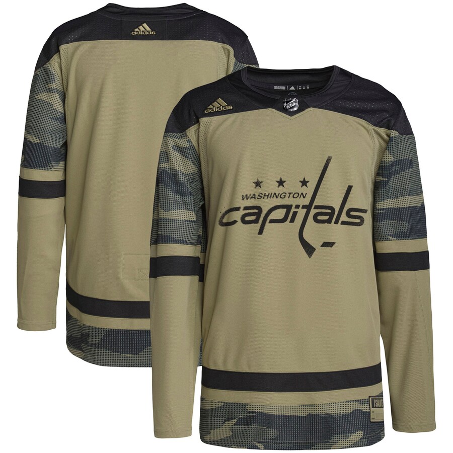Men's Washington Capitals adidas Camo Military Appreciation Team Authentic Practice Jersey