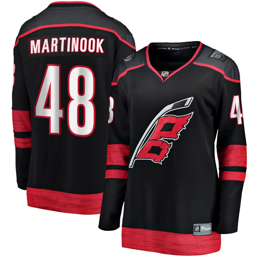 Women's Carolina Hurricanes Jordan Martinook Fanatics Branded Black Home Breakaway Player Jersey