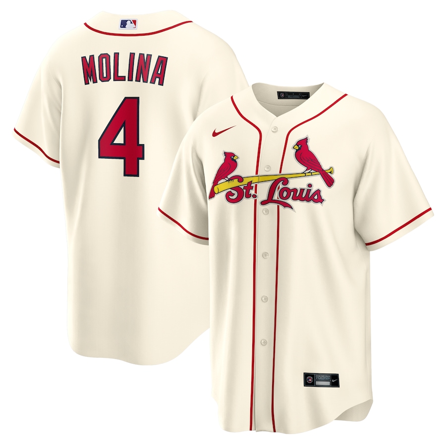 Men's St. Louis Cardinals Yadier Molina Nike Cream Alternate Replica Player Name Jersey