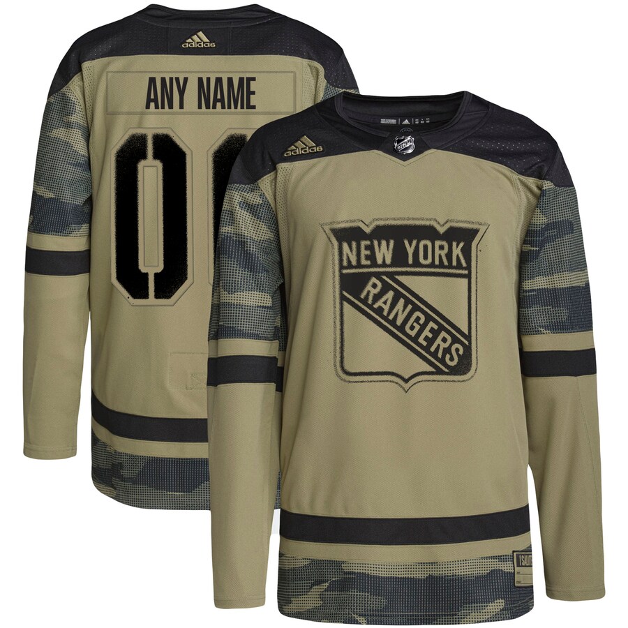 Men's New York Rangers adidas Camo Military Appreciation Team Authentic Custom Practice Jersey