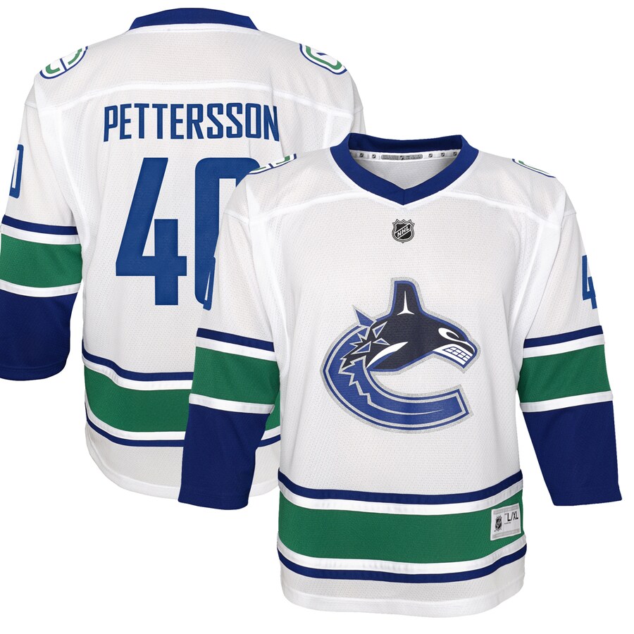 Youth Vancouver Canucks Elias Pettersson White 2019/20 Away Replica Player Jersey