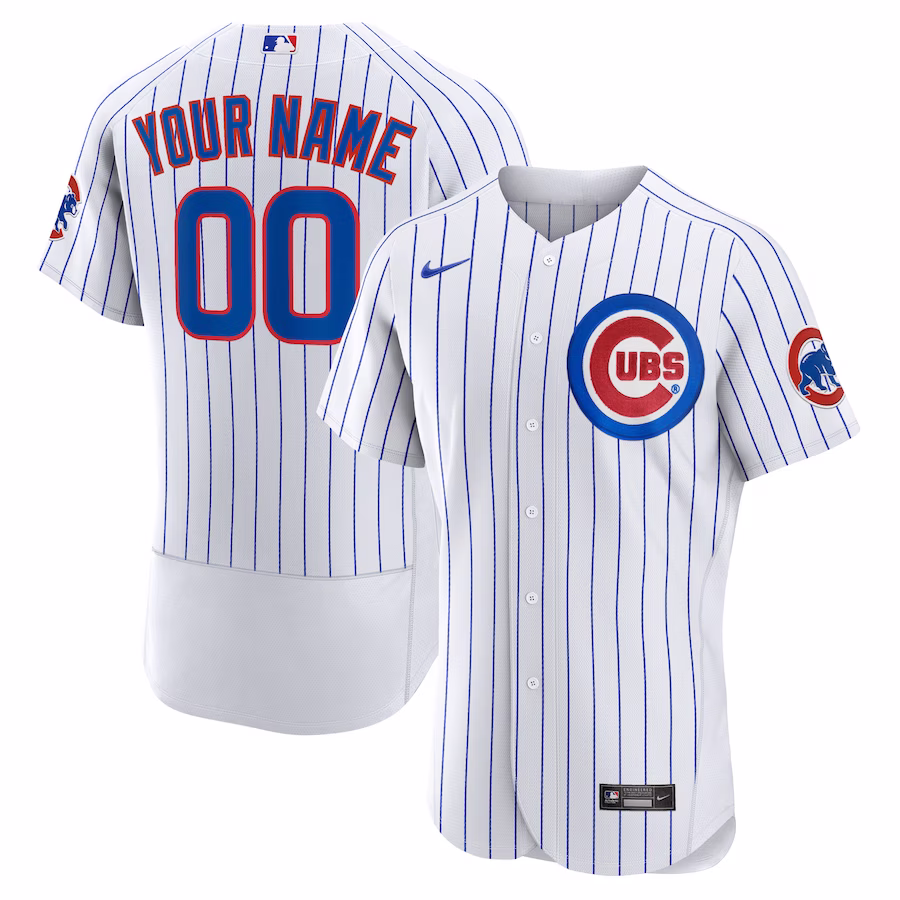 Men's Chicago Cubs Nike White Home Authentic Custom Jersey