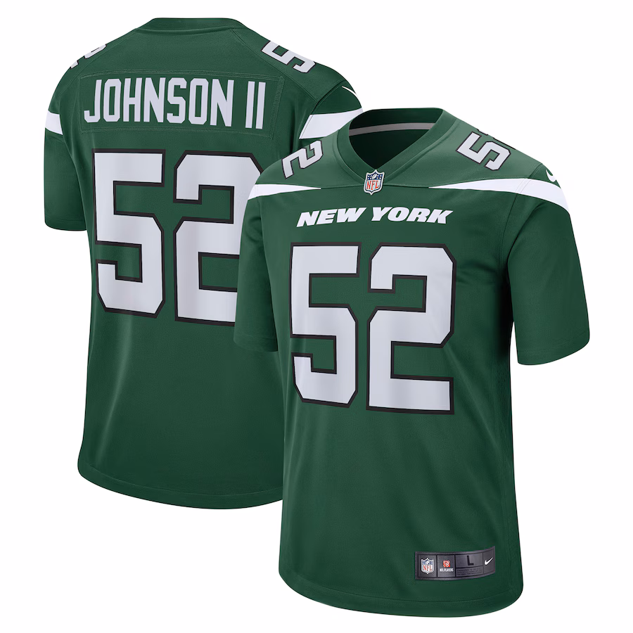 Men's New York Jets Jermaine Johnson II Nike Green Player Game Jersey