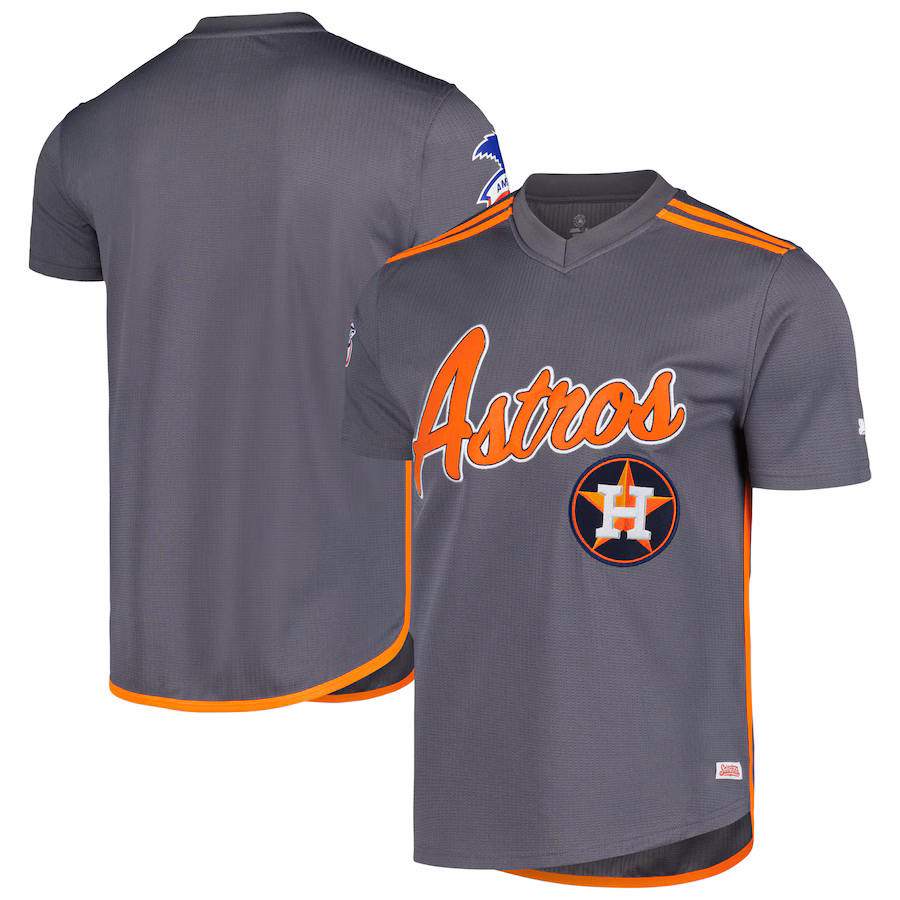 Men's  Houston Astros Stitches Charcoal Team V-Neck Jersey