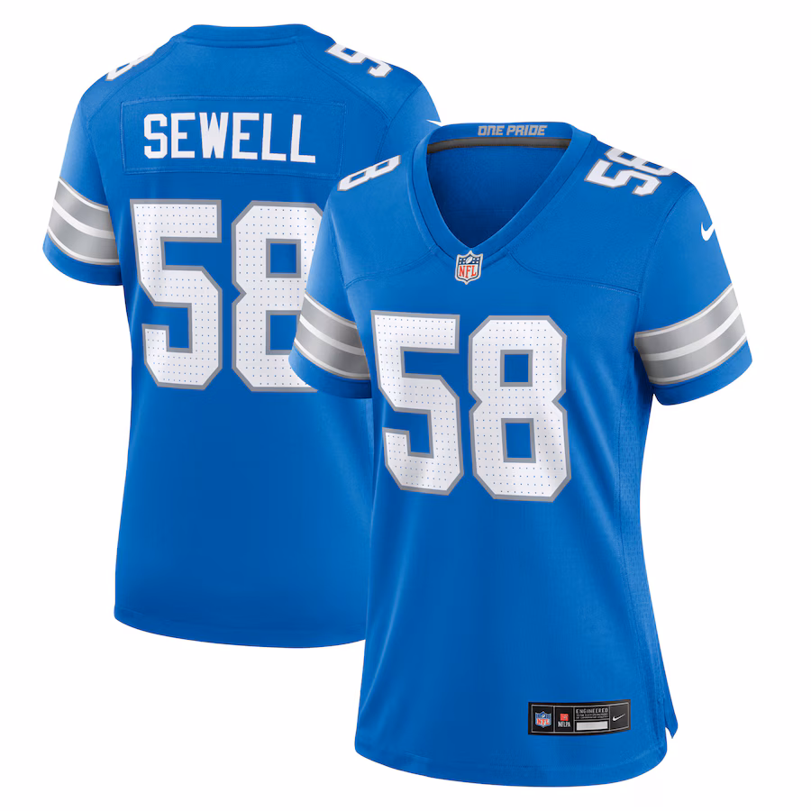 Women's Detroit Lions Penei Sewell Nike Blue Game Jersey