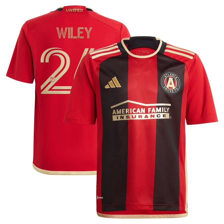 Youth Atlanta United FC Caleb Wiley adidas Black 2024 The17's Kit Replica Player Jersey