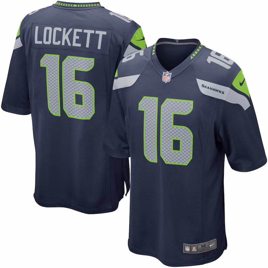 Youth Seattle Seahawks Tyler Lockett Nike Navy Game Jersey