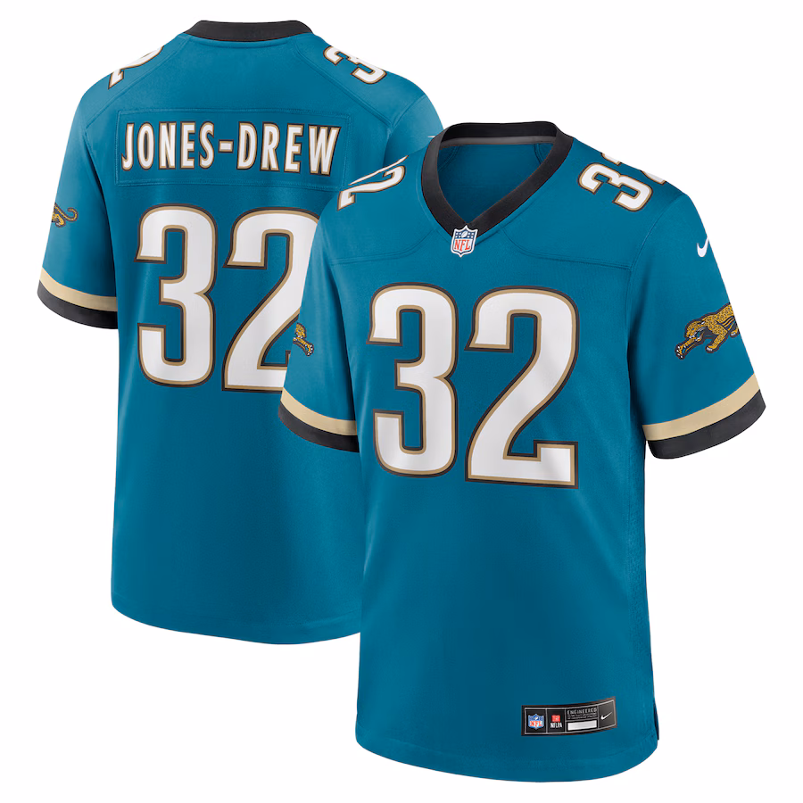 Men's Jacksonville Jaguars Maurice Jones-Drew Nike Teal Prowler Throwback Retired Player Game Jersey
