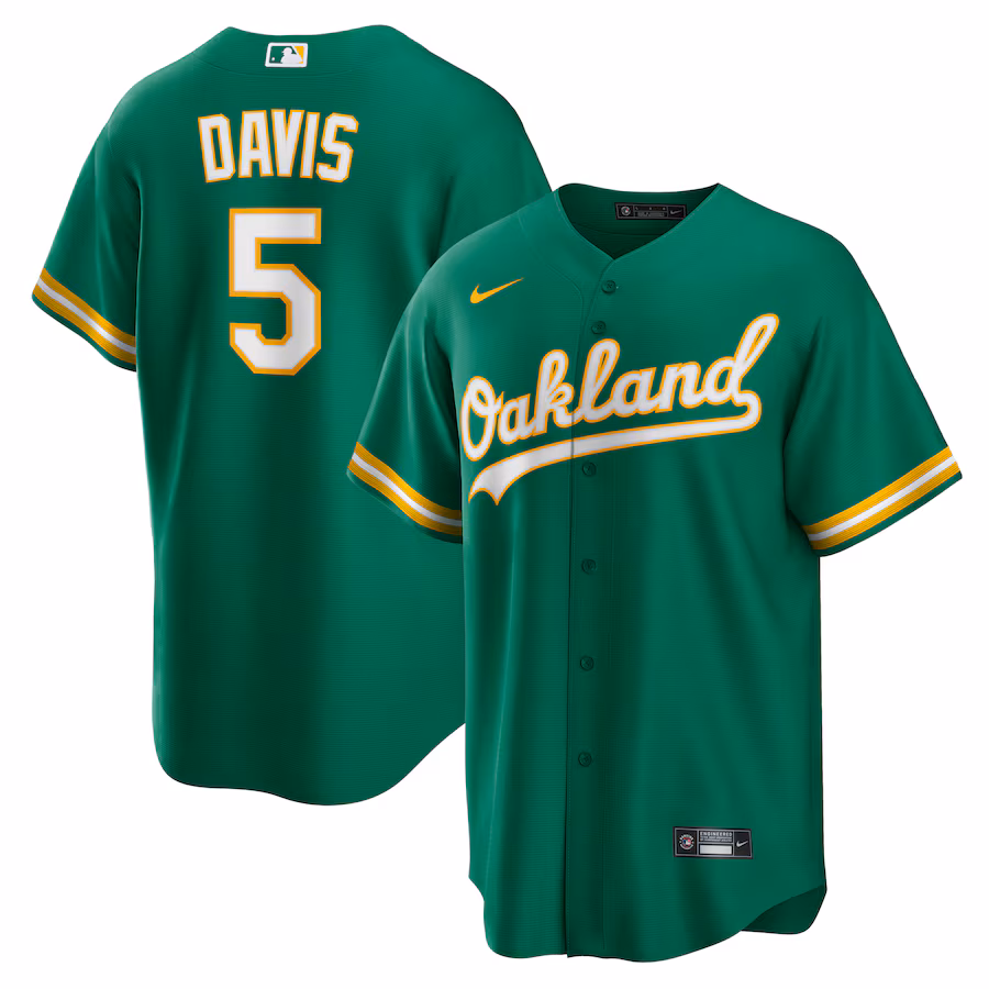 Men's Oakland Athletics JD Davis Nike Kelly Green Alternate Replica Jersey