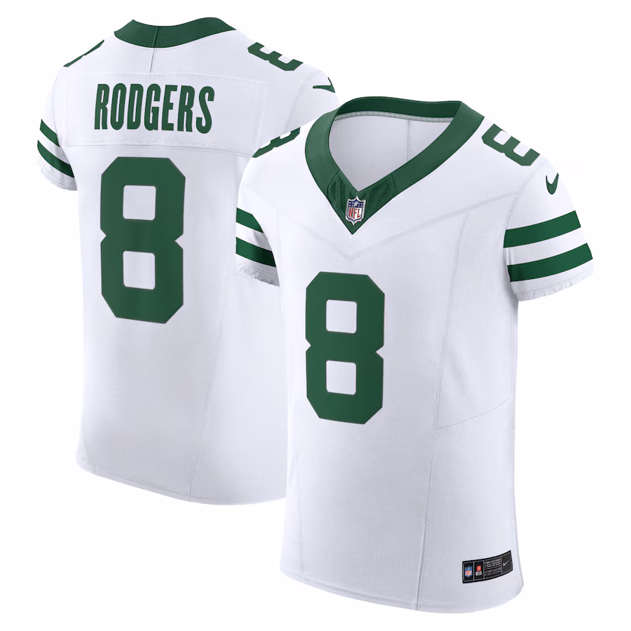 Men's New York Jets Aaron Rodgers Nike Legacy White  Vapor F.U.S.E. Elite Jersey