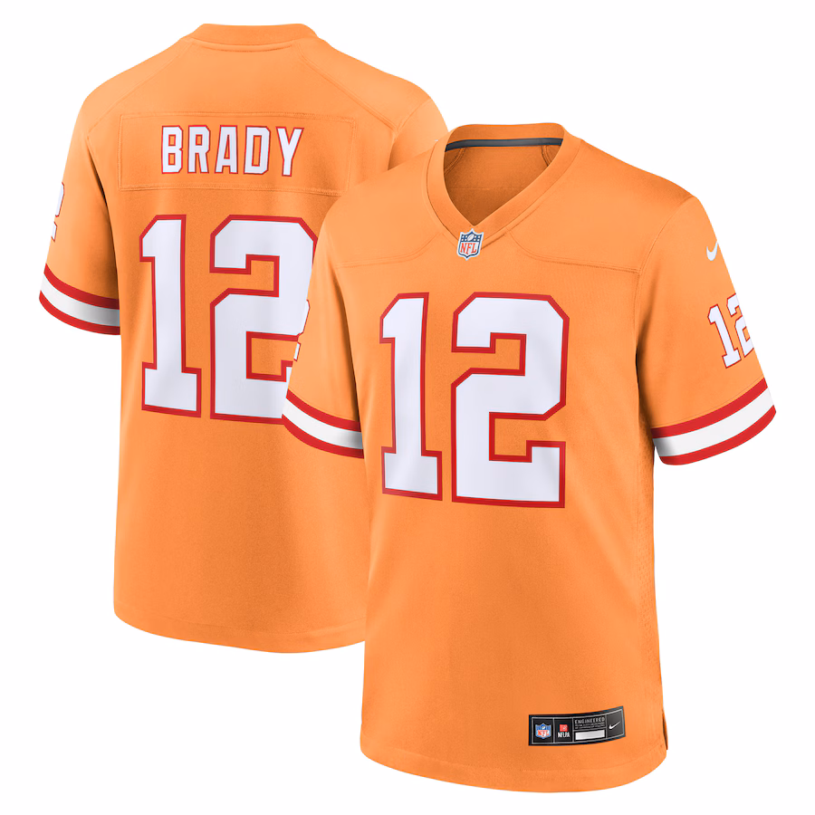 Men's Tampa Bay Buccaneers Tom Brady Nike Orange Throwback Game Jersey