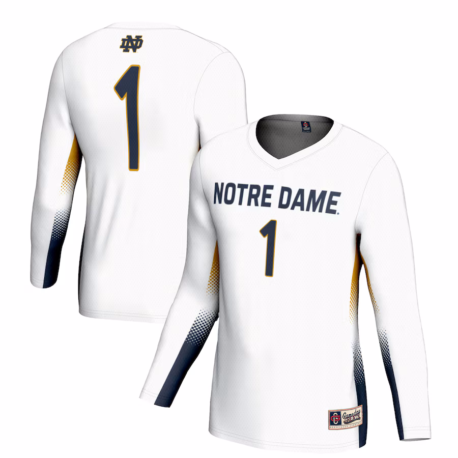 #1 Notre Dame Fighting Irish GameDay Greats Youth Lightweight Women's Volleyball Jersey - White