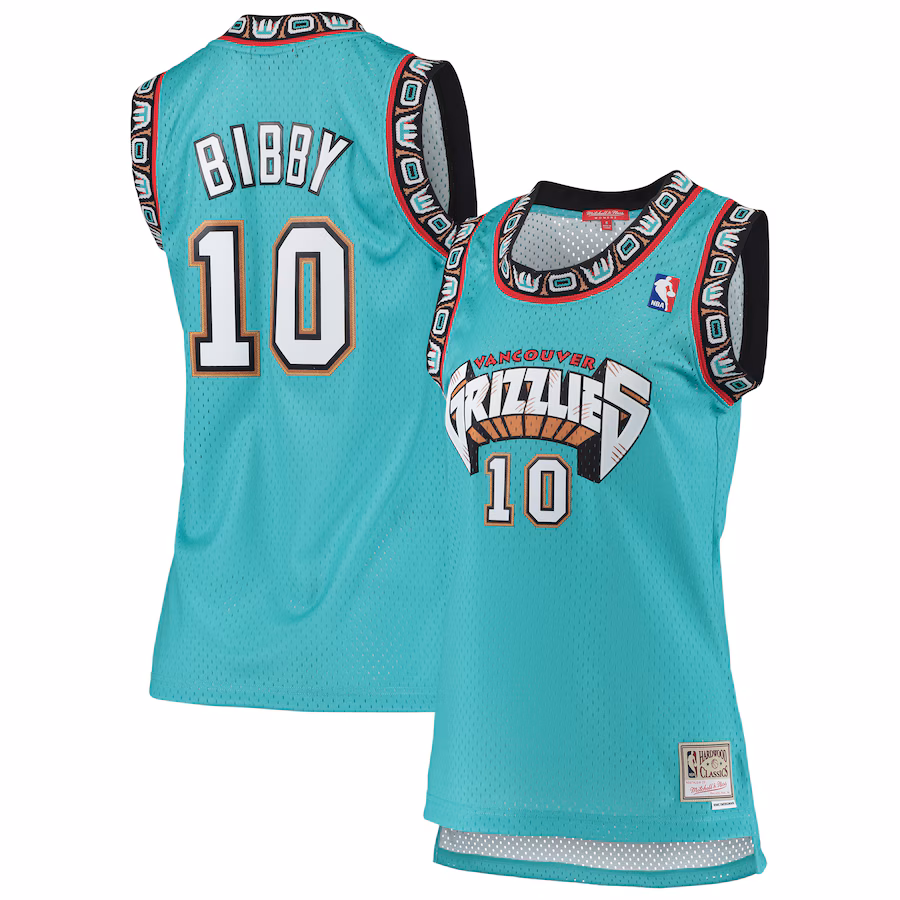 Women's Vancouver Grizzlies Mike Bibby Mitchell & Ness Turquoise 1998/99 Hardwood Classics Swingman Jersey