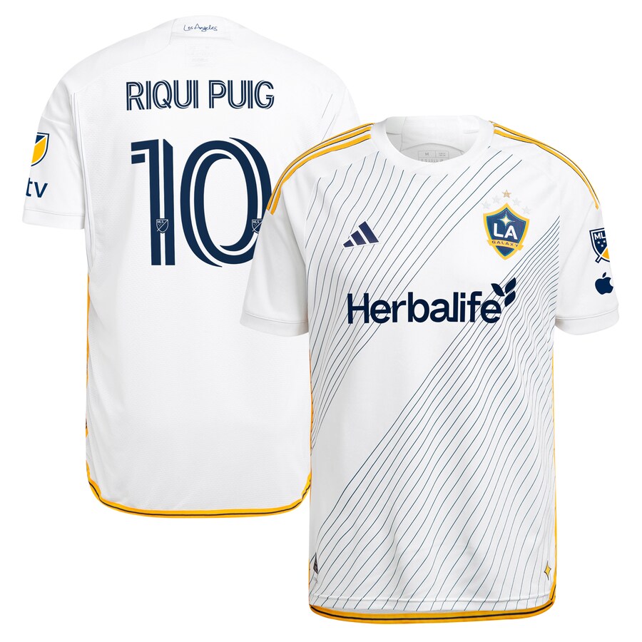Men's LA Galaxy Riqui Puig adidas White 2024 Angeleno Kit Authentic Player Jersey