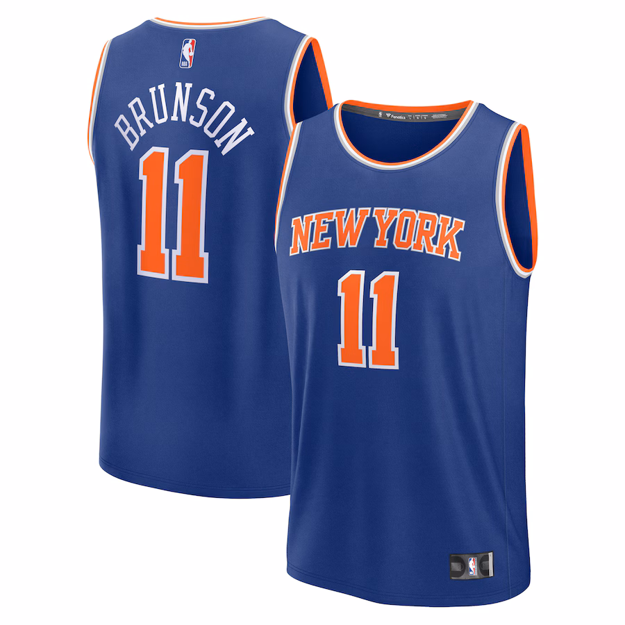 Youth New York Knicks Jalen Brunson Fanatics Royal Fast Break Replica Player Jersey - Icon Edition