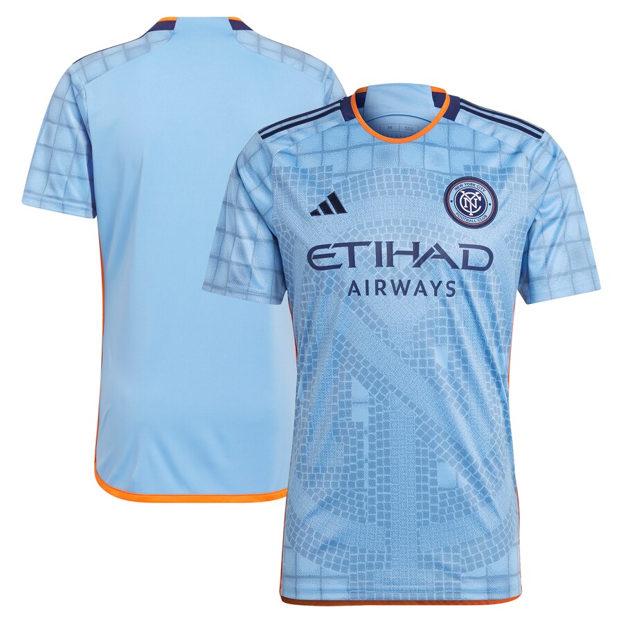 Men's New York City FC adidas Light Blue 2023 The Interboro Kit Replica Jersey