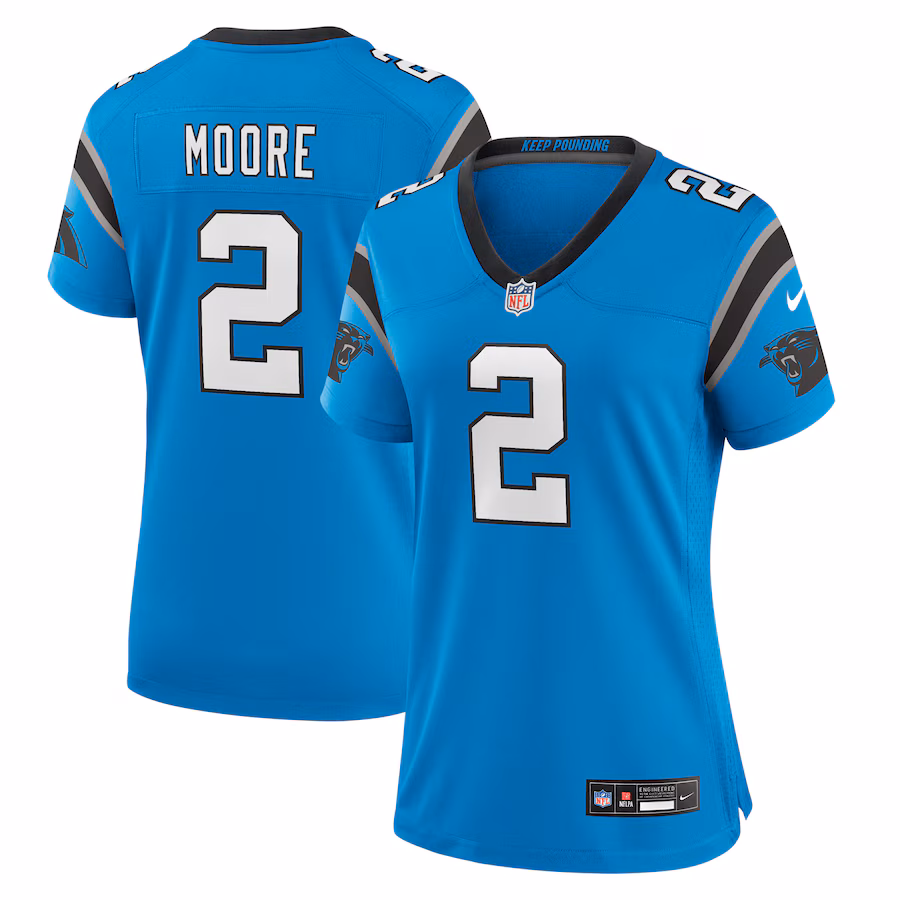 Women's Carolina Panthers D.J. Moore Nike Blue Player Jersey