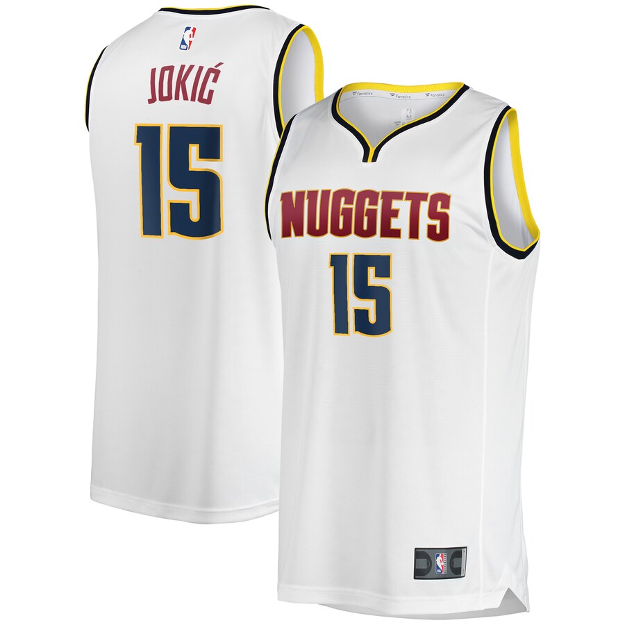 Men's Denver Nuggets Nikola Jokic Fanatics White Fast Break Player Jersey - Association Edition