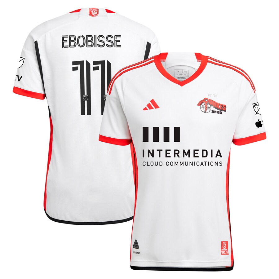 Men's San Jose Earthquakes Jeremy Ebobisse adidas White 2024 The 50 Kit Authentic Player Jersey