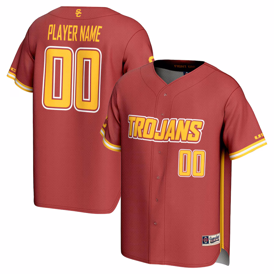 USC Trojans GameDay Greats Youth NIL Pick-A-Player Baseball Lightweight Jersey - Cardinal