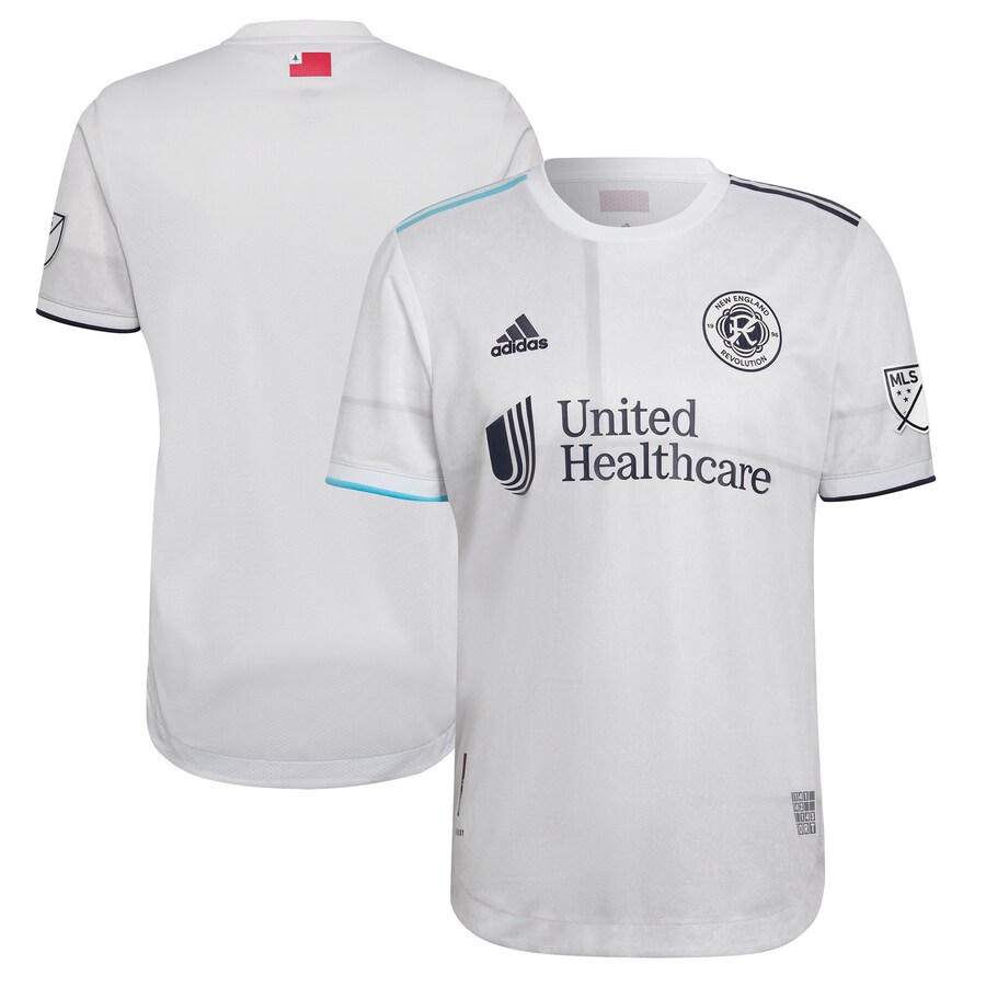 Men's New England Revolution adidas White 2022 Secondary Authentic Blank Jersey