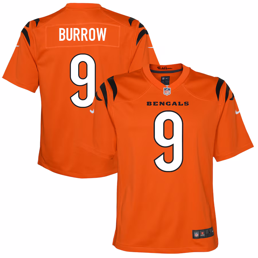 Youth Cincinnati Bengals Joe Burrow Nike Orange Game Jersey