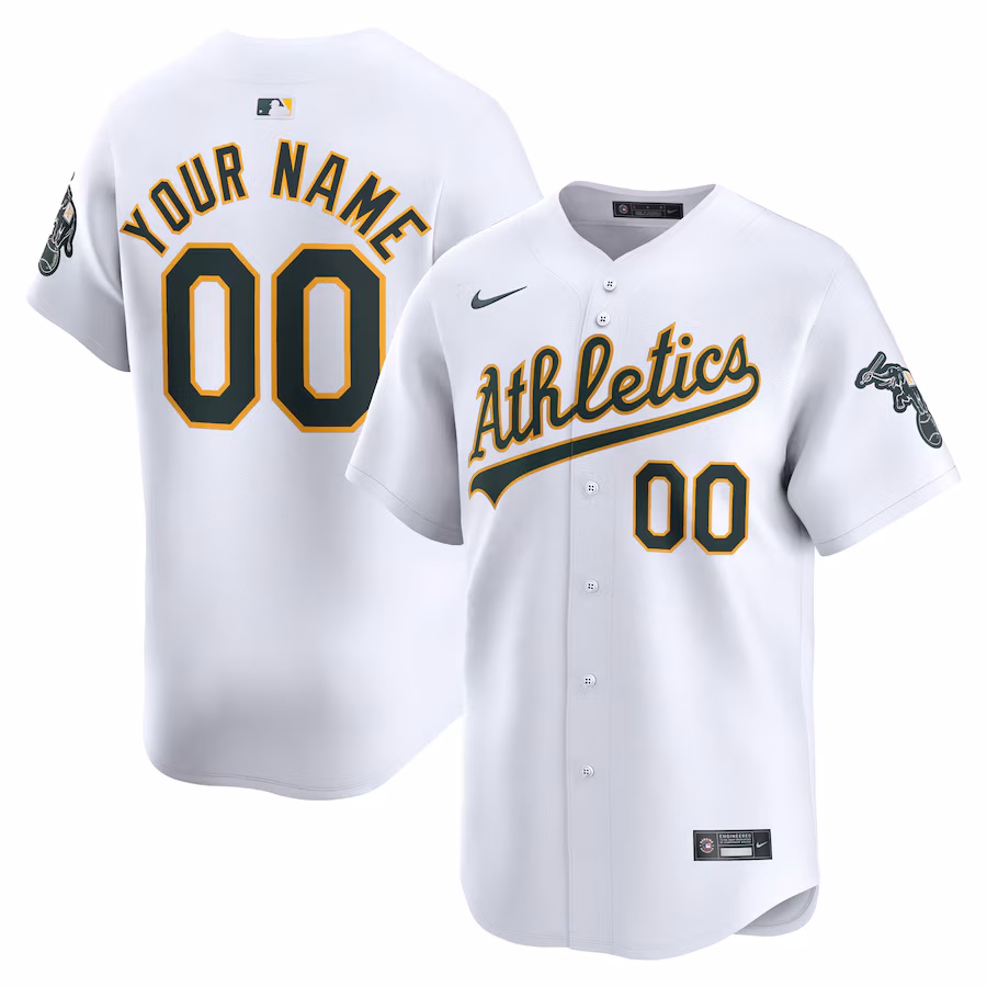 Youth Oakland Athletics Nike White Home Limited Custom Jersey