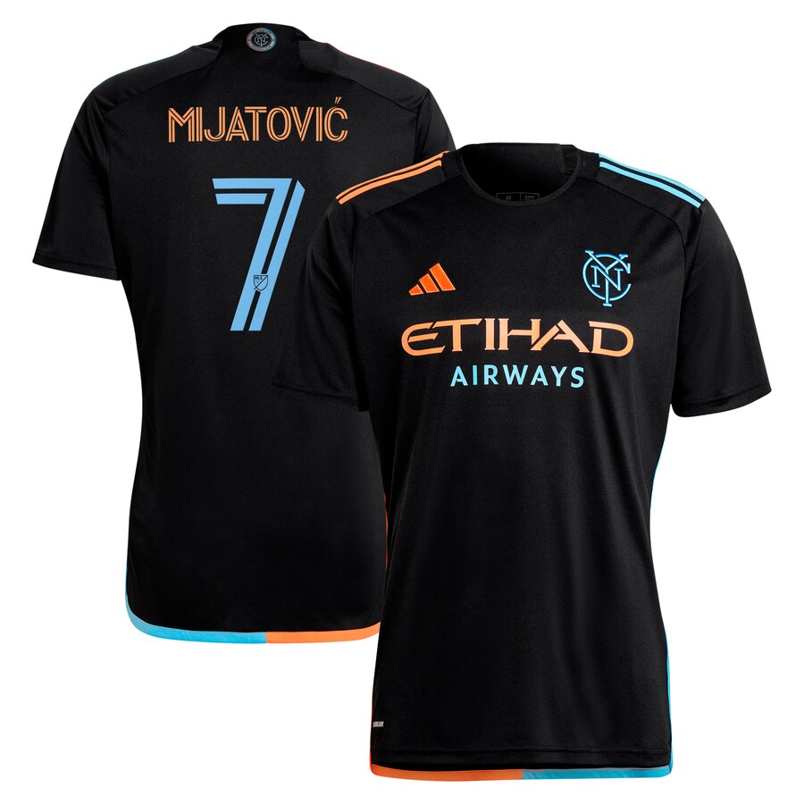 Men's New York City FC Jovan Mijatović adidas Black 2024 24/7 Kit Replica Player Jersey