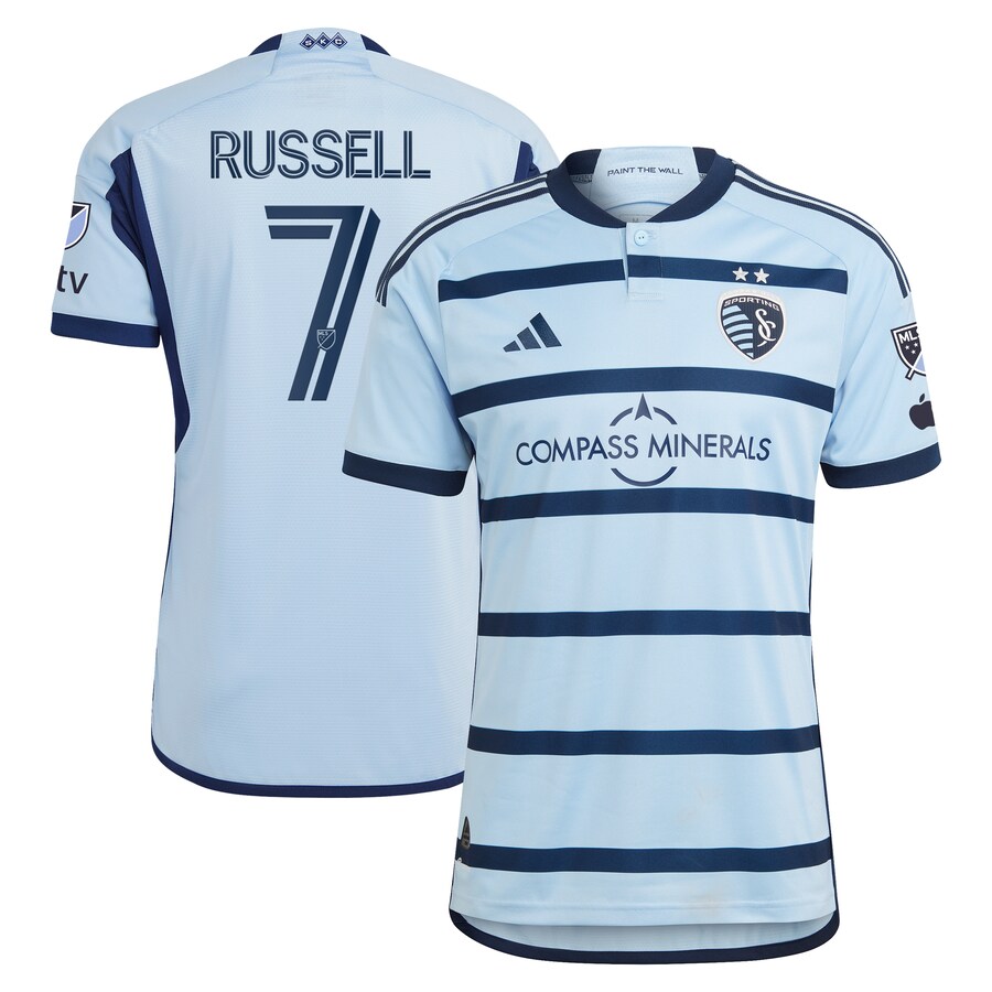 Men's Sporting Kansas City Johnny Russell adidas Light Blue 2023 Hoops 4.0 Authentic Player Jersey
