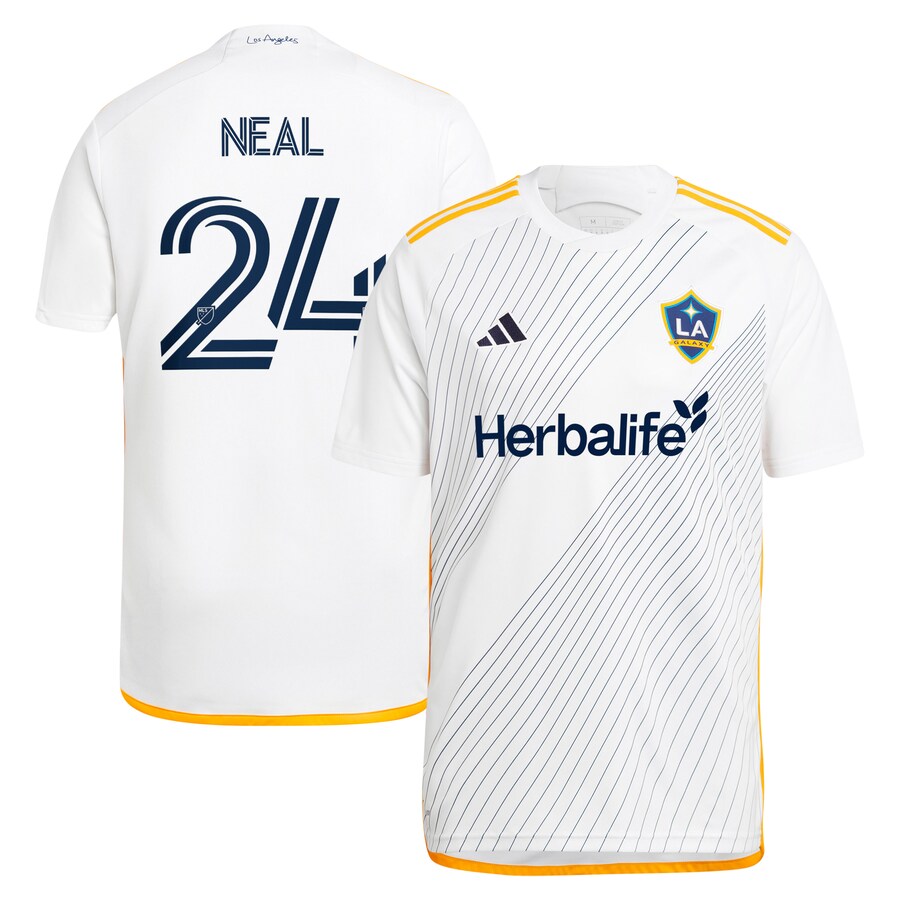 Men's LA Galaxy Jalen Neal adidas White 2024 Angeleno Kit Replica Player Jersey