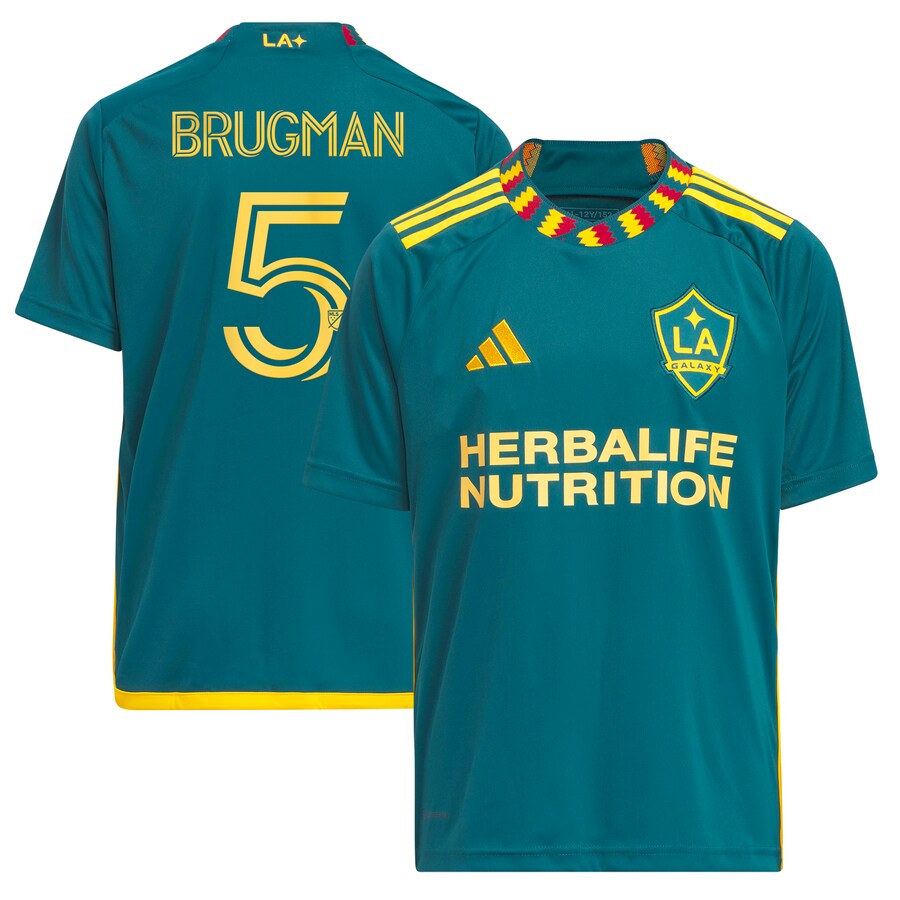 Youth LA Galaxy Gastón Brugman adidas Green 2023 LA Kit Replica Player Jersey