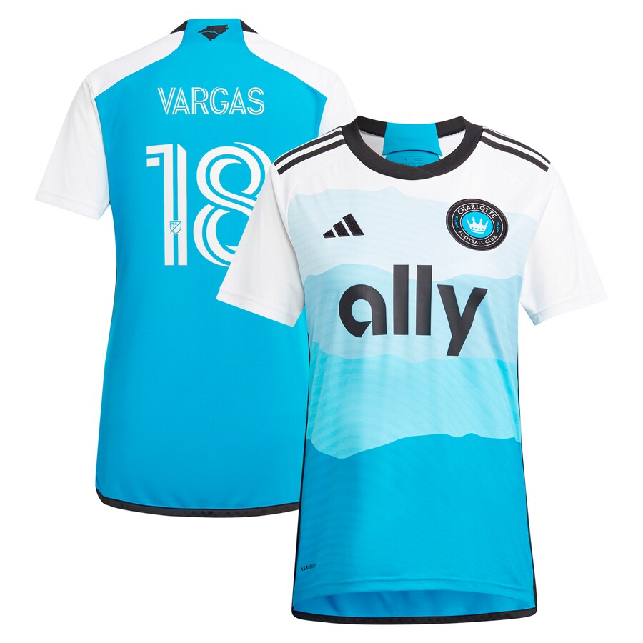 Women's Charlotte FC Kerwin Vargas adidas Blue 2024 The Carolina Kit: Explore Replica Player Jersey