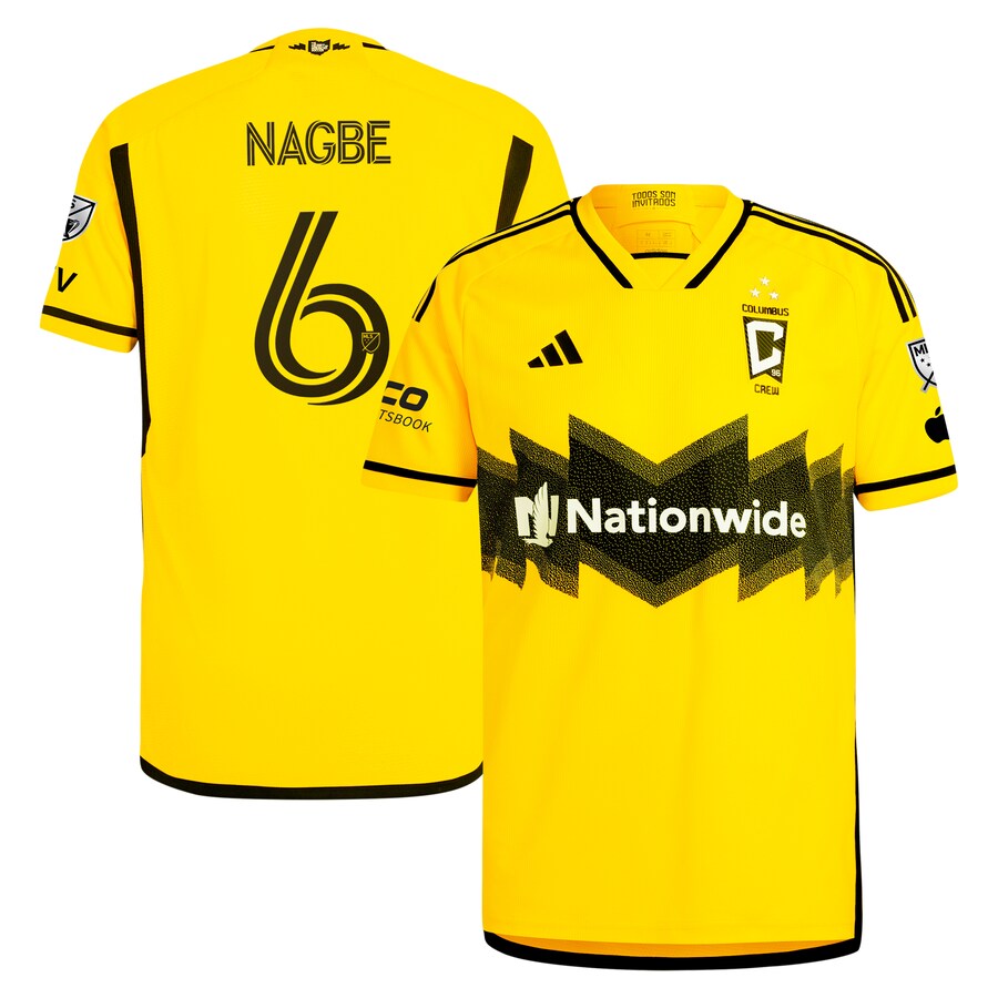 Men's Columbus Crew Darlington Nagbe adidas Yellow 2024 The Home Kit Authentic Player Jersey