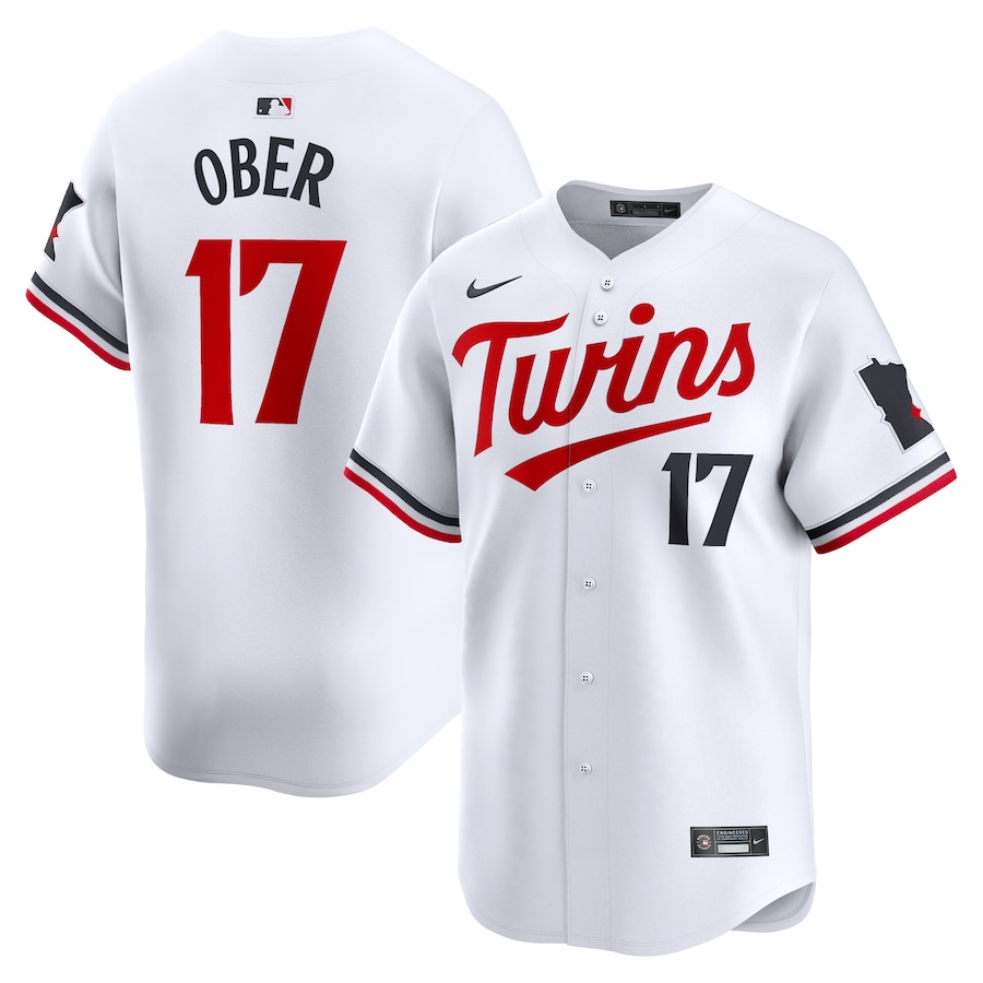Men's Minnesota Twins Bailey Ober Nike White Home Limited Player Jersey
