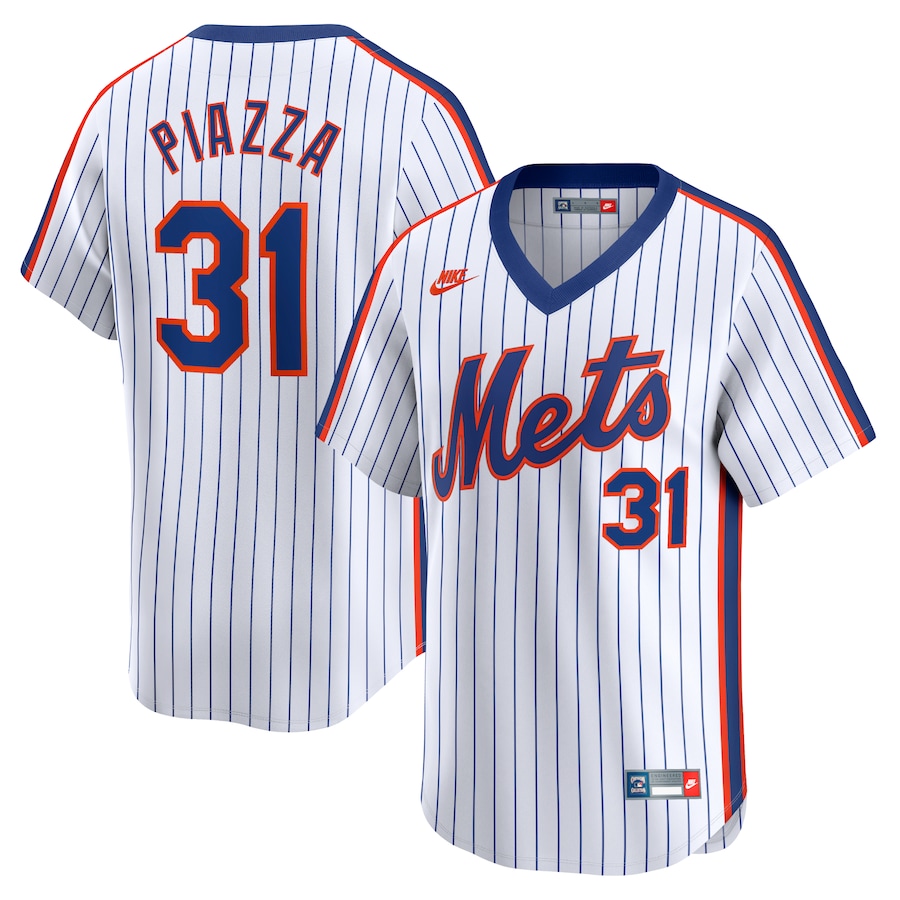 Women's New York Mets Nike White Mike Piazza Throwback Cooperstown Limited Jersey