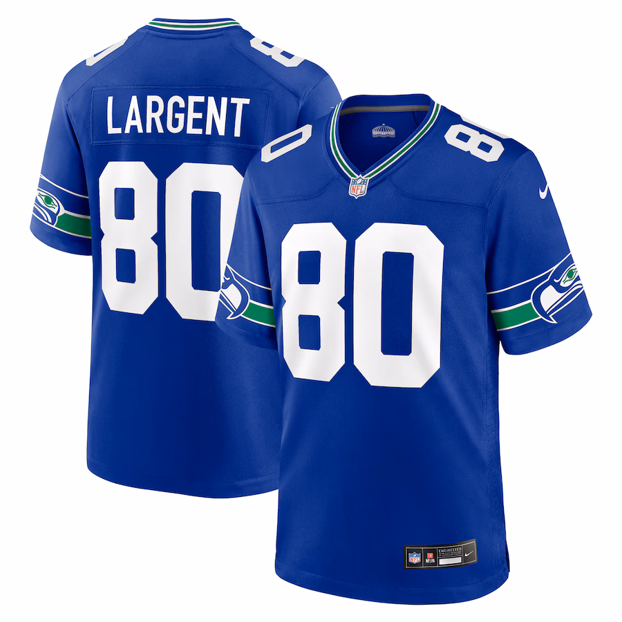 Men's Seattle Seahawks Steve Largent Nike Royal Throwback Retired Player Game Jersey