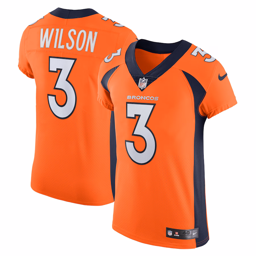 Men's Denver Broncos Russell Wilson Nike Orange Vapor Elite Jersey