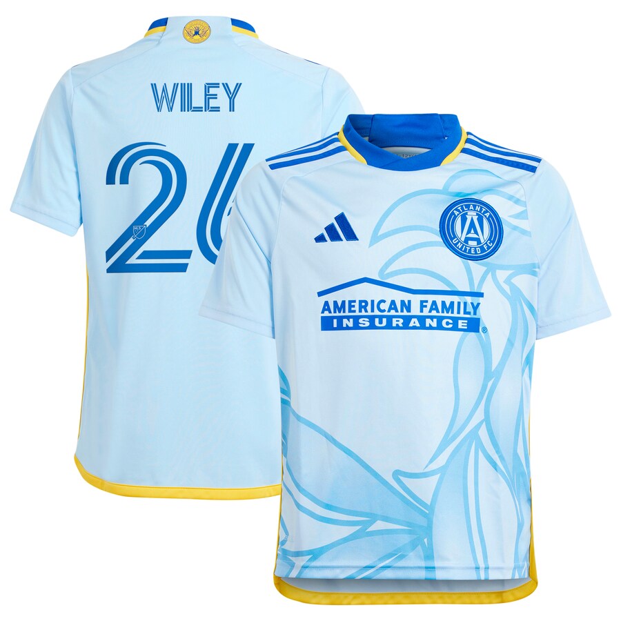 Youth Atlanta United FC Caleb Wiley adidas Light Blue 2024 The Resurgens Kit Replica Player Jersey