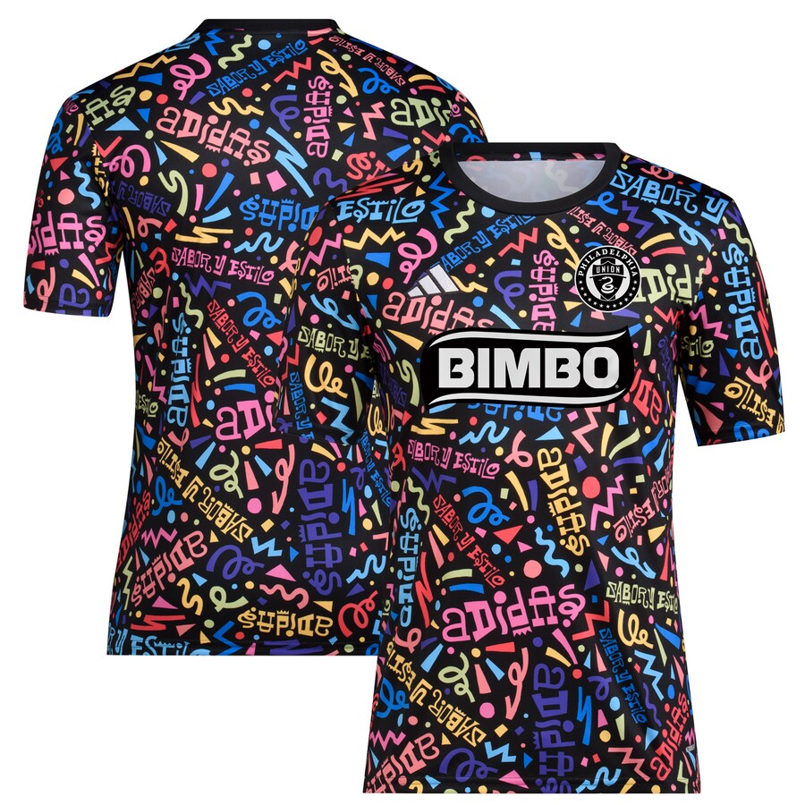 Men's Philadelphia Union  adidas Black 2023 Hispanic Heritage Pre-Match Top