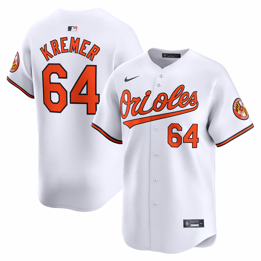 Men's Baltimore Orioles Dean Kremer Nike White Home Limited Player Jersey