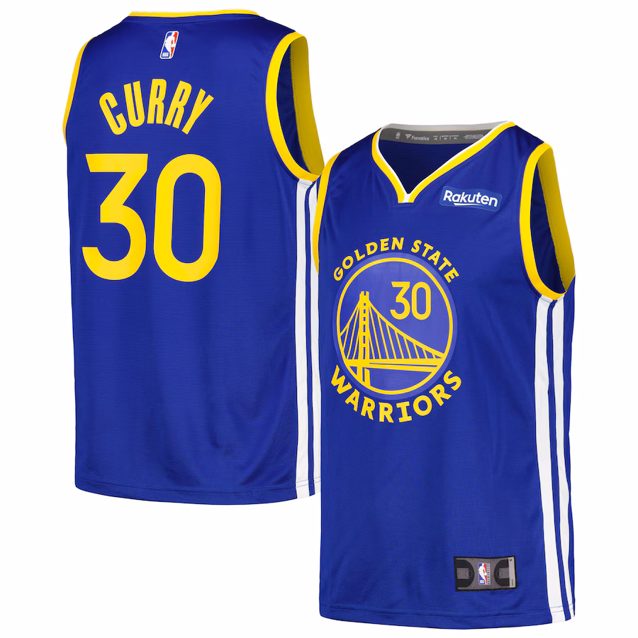 Men's Golden State Warriors Stephen Curry Fanatics Royal Fast Break Player Badge Jersey