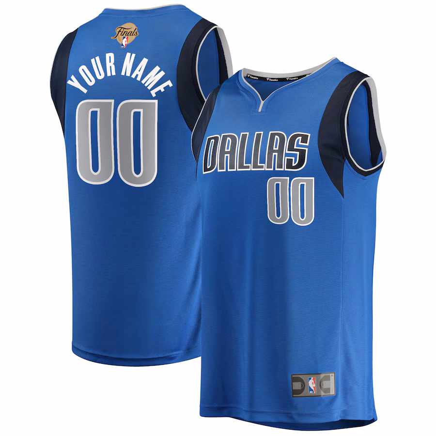 Youth Dallas Mavericks  Fanatics Blue 2024 NBA Finals Custom Fast Break Jersey - Icon Edition