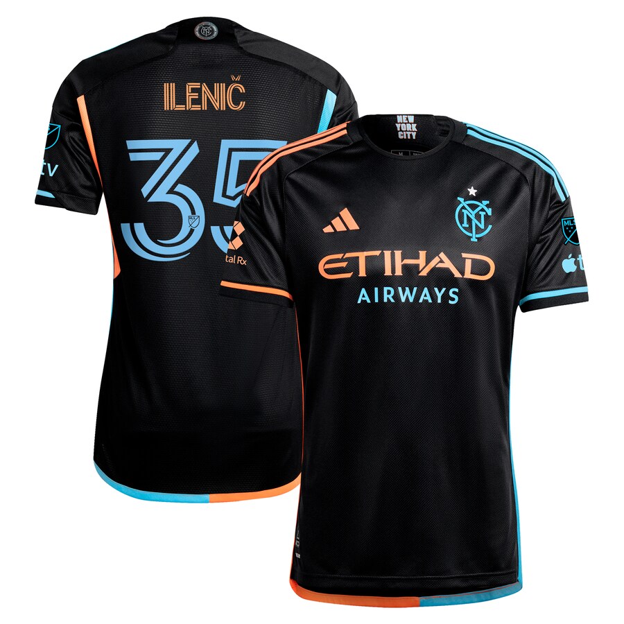 Men's New York City FC Mitja Ilenič adidas Black 2024 24/7 Kit Authentic Player Jersey