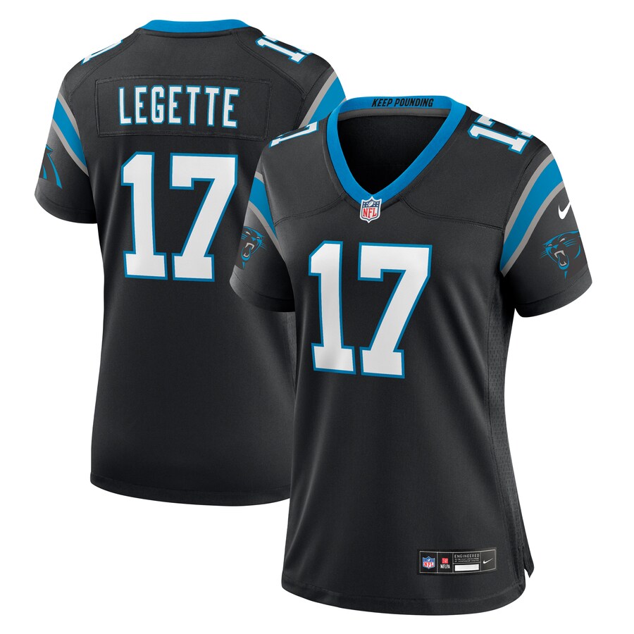 Women's Carolina Panthers Xavier Legette Nike  Black Game Jersey